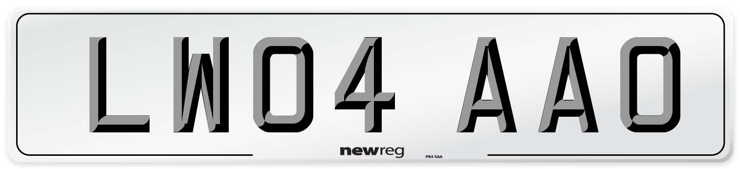 LW04 AAO Number Plate from New Reg
